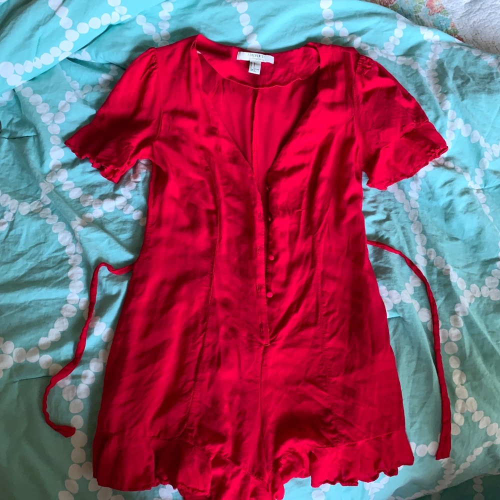 Red Ruffle Romper